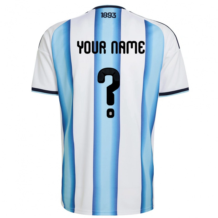 Danxen Niño Camiseta Argentina Su Nombre #0 Blanco Azul Cielo Marino 1ª Equipación 26-28 La Camisa México