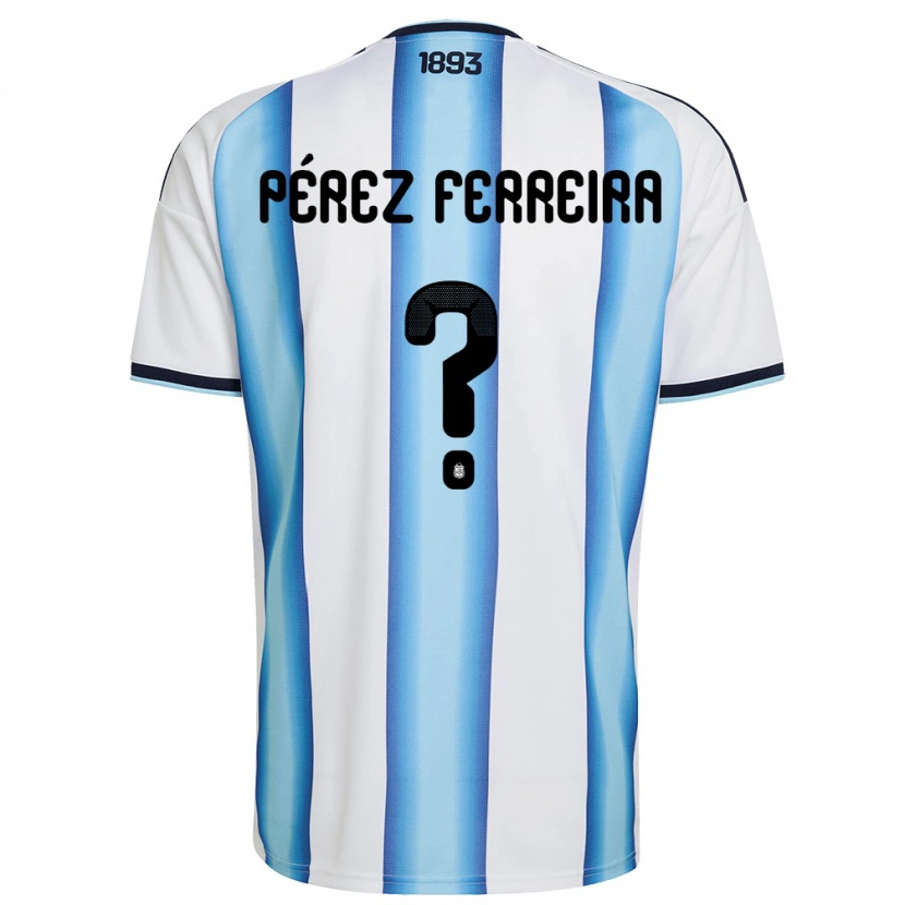 Danxen Niño Camiseta Argentina Thiago Pérez Ferreira #0 Blanco Azul Cielo Marino 1ª Equipación 26-28 La Camisa México