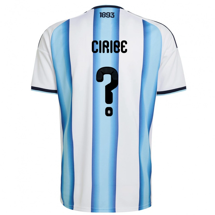 Danxen Niño Camiseta Argentina Patricio Ciribe #0 Blanco Azul Cielo Marino 1ª Equipación 26-28 La Camisa México