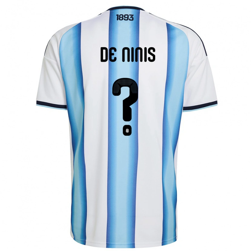 Danxen Niño Camiseta Argentina Santino De Ninis #0 Blanco Azul Cielo Marino 1ª Equipación 26-28 La Camisa México