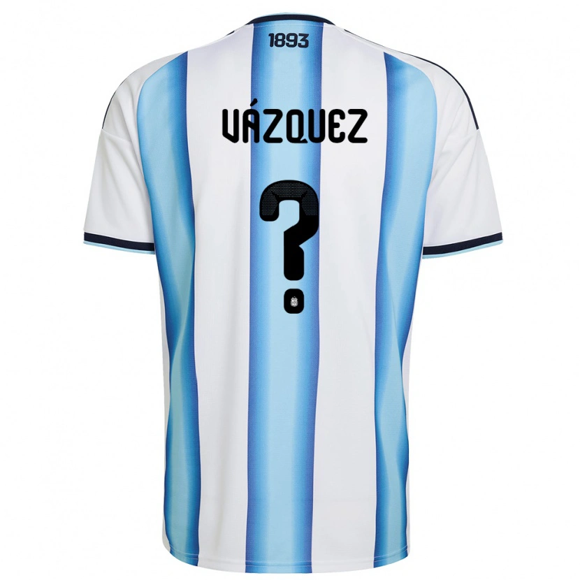 Danxen Niño Camiseta Argentina Franco Vázquez #0 Blanco Azul Cielo Marino 1ª Equipación 26-28 La Camisa México