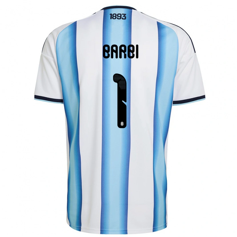 Danxen Niño Camiseta Argentina Santino Barbi #1 Blanco Azul Cielo Marino 1ª Equipación 26-28 La Camisa México