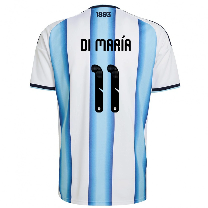Danxen Niño Camiseta Argentina Angel Di Maria #11 Blanco Azul Cielo Marino 1ª Equipación 26-28 La Camisa México