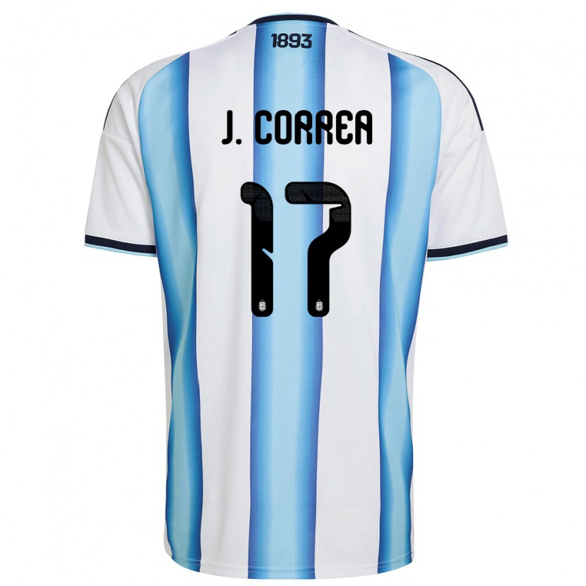 Danxen Niño Camiseta Argentina Joaquin Correa #17 Blanco Azul Cielo Marino 1ª Equipación 26-28 La Camisa México