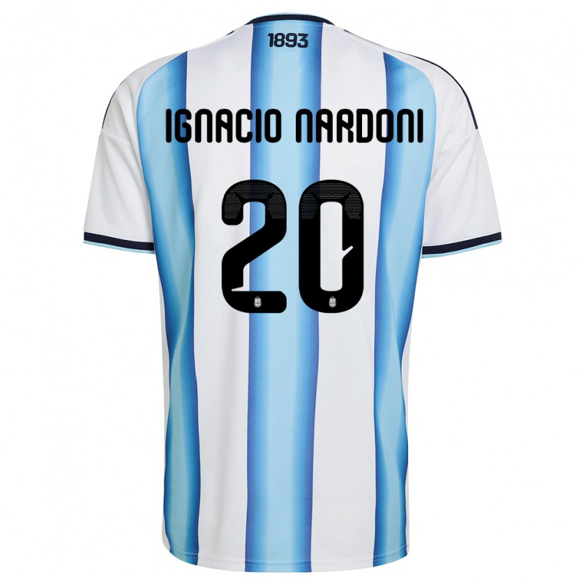 Danxen Niño Camiseta Argentina Juan Ignacio Nardoni #20 Blanco Azul Cielo Marino 1ª Equipación 26-28 La Camisa México
