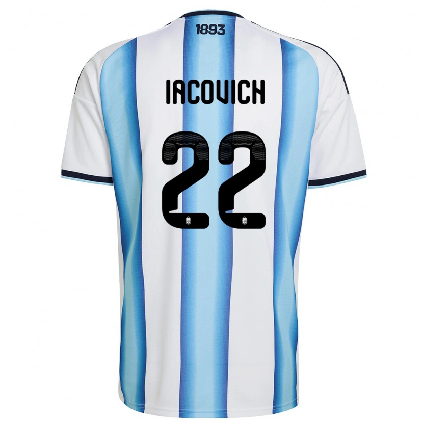 Danxen Niño Camiseta Argentina Fabricio Iacovich #22 Blanco Azul Cielo Marino 1ª Equipación 26-28 La Camisa México