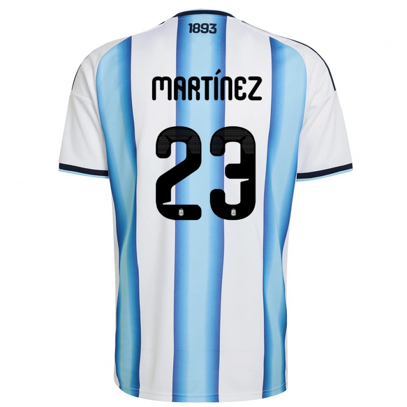 Danxen Niño Camiseta Argentina Emiliano Martínez #23 Blanco Azul Cielo Marino 1ª Equipación 26-28 La Camisa México