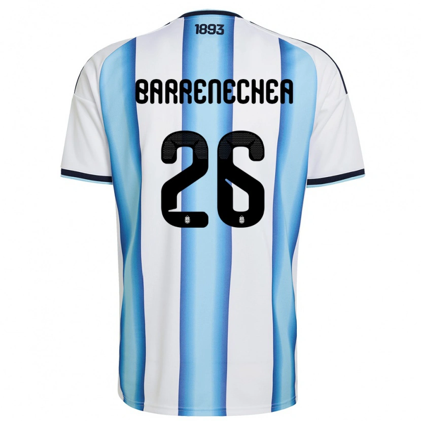 Danxen Niño Camiseta Argentina Enzo Barrenechea #26 Blanco Azul Cielo Marino 1ª Equipación 26-28 La Camisa México