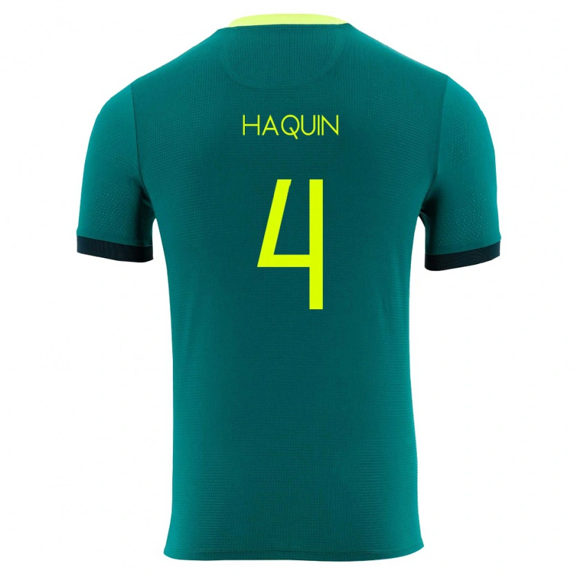 Danxen Niño Camiseta Bolivia Luis Haquín #4 Verde Amarillo Negro 1ª Equipación 26-28 La Camisa México