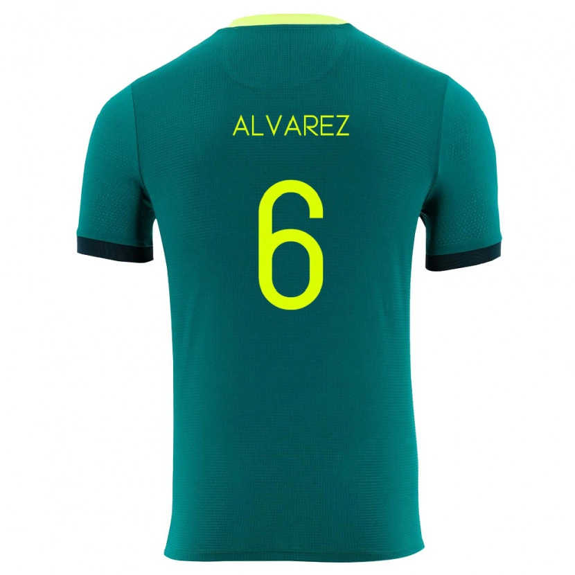 Danxen Niño Camiseta Bolivia Eduardo Álvarez #6 Verde Amarillo Negro 1ª Equipación 26-28 La Camisa México