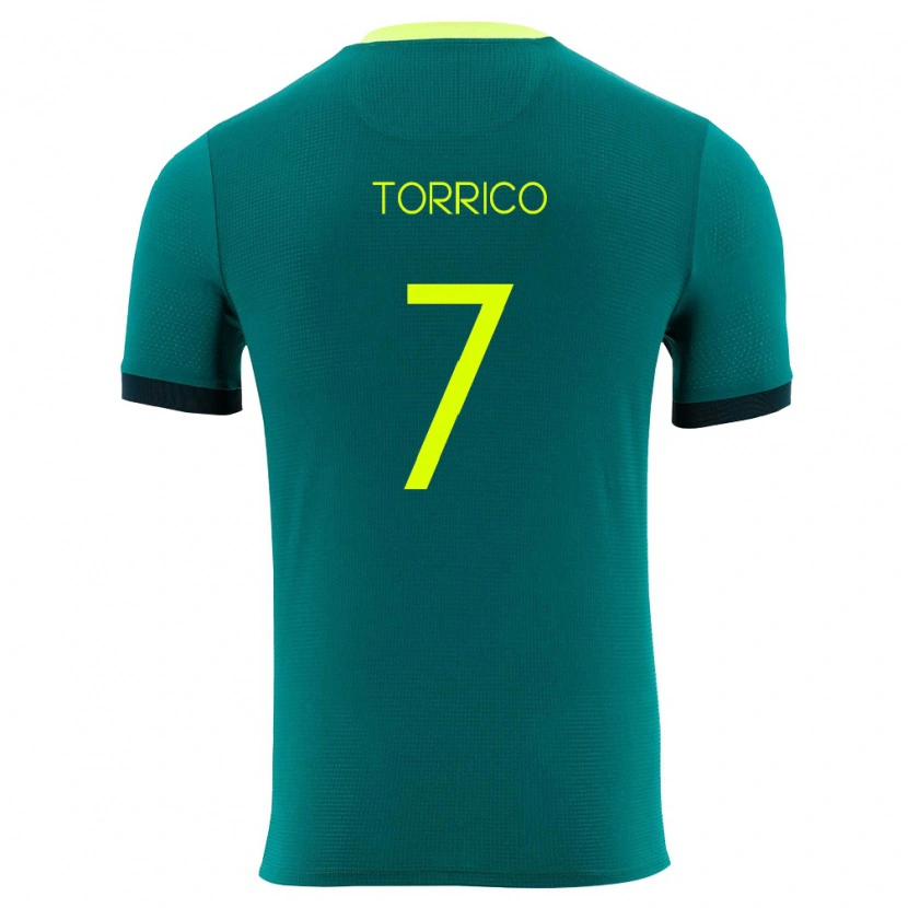 Danxen Niño Camiseta Bolivia Dario Torrico #7 Verde Amarillo Negro 1ª Equipación 26-28 La Camisa México