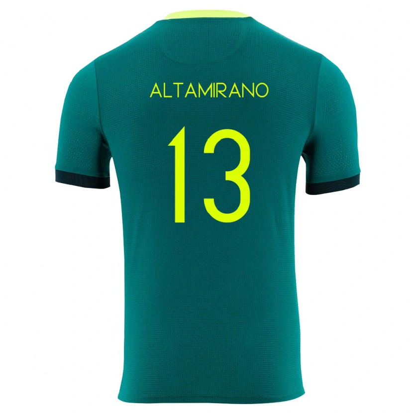 Danxen Niño Camiseta Bolivia Sebastian Altamirano #13 Verde Amarillo Negro 1ª Equipación 26-28 La Camisa México