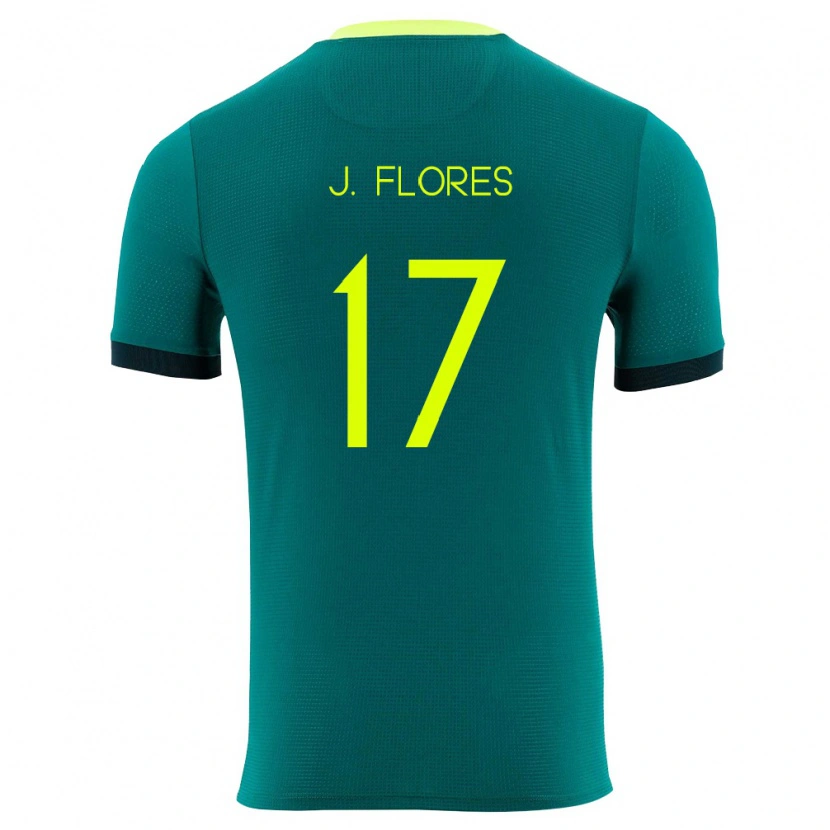 Danxen Niño Camiseta Bolivia José Flores #17 Verde Amarillo Negro 1ª Equipación 26-28 La Camisa México