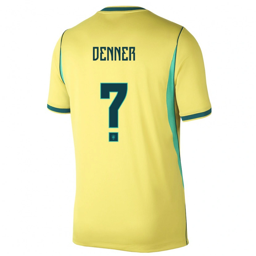 Danxen Niño Camiseta Brasil Denner #0 Amarillo Verde 1ª Equipación 26-28 La Camisa México