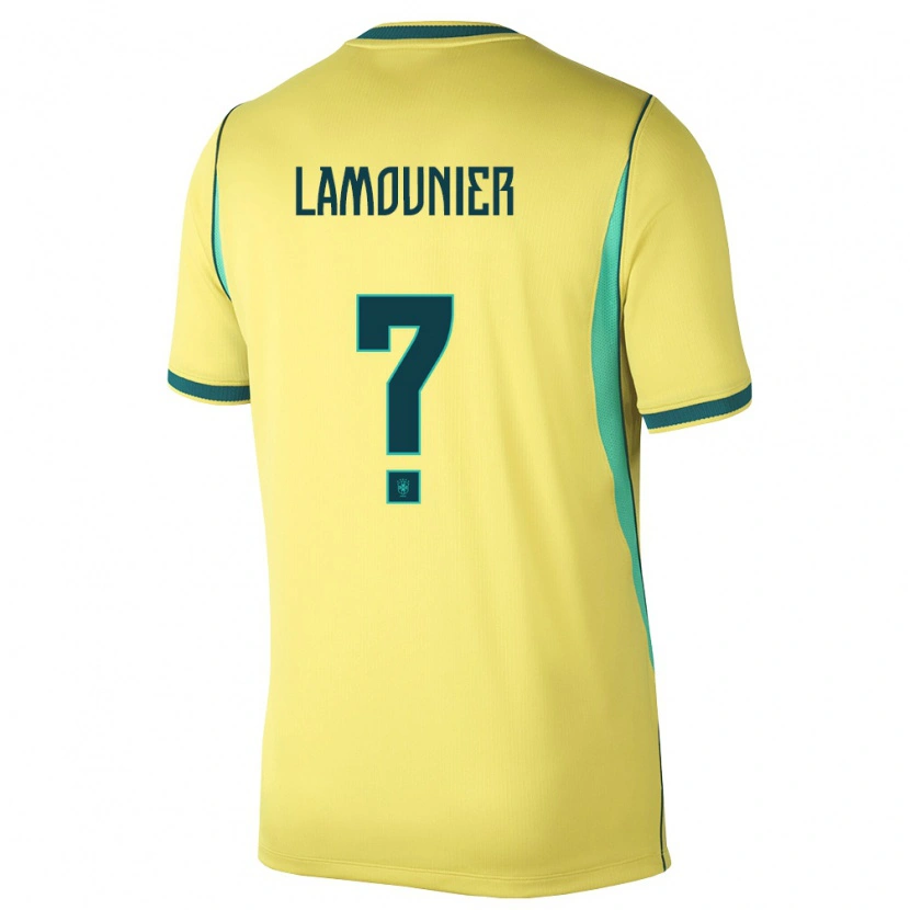 Danxen Niño Camiseta Brasil Vitor Lamounier #0 Amarillo Verde 1ª Equipación 26-28 La Camisa México