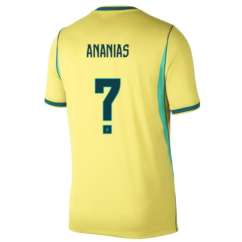Danxen Niño Camiseta Brasil João Ananias #0 Amarillo Verde 1ª Equipación 26-28 La Camisa México