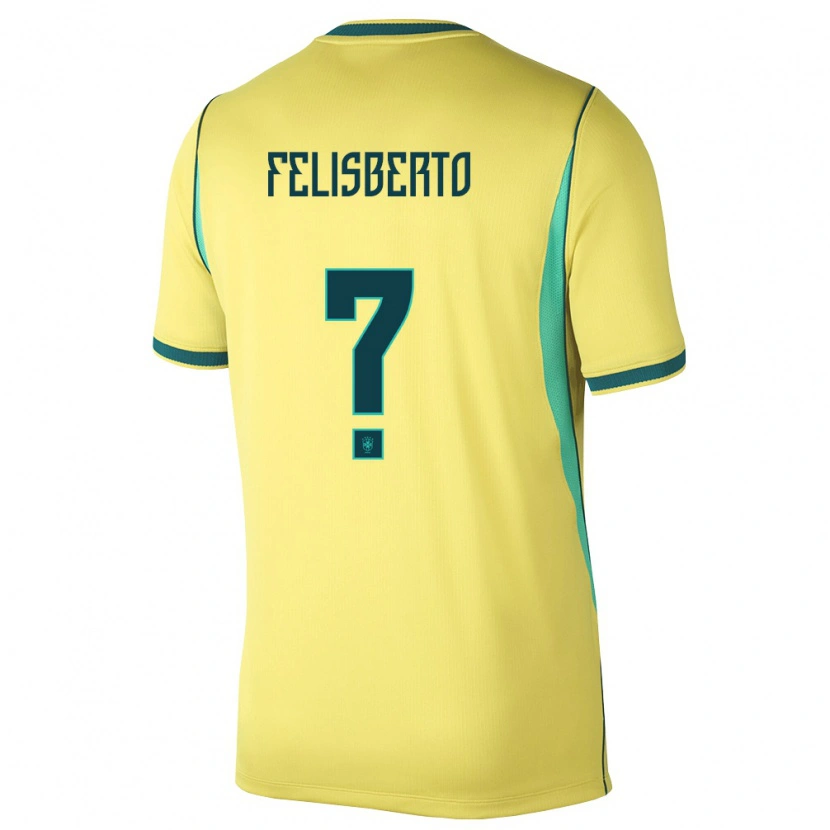 Danxen Niño Camiseta Brasil Igor Felisberto #0 Amarillo Verde 1ª Equipación 26-28 La Camisa México