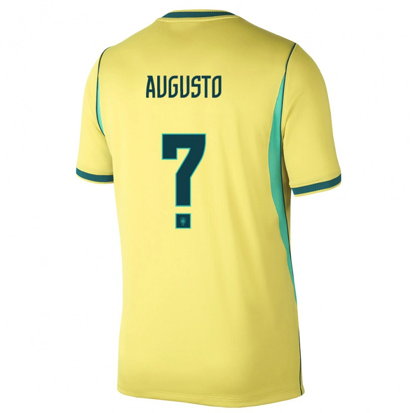 Danxen Niño Camiseta Brasil Ryan Augusto #0 Amarillo Verde 1ª Equipación 26-28 La Camisa México