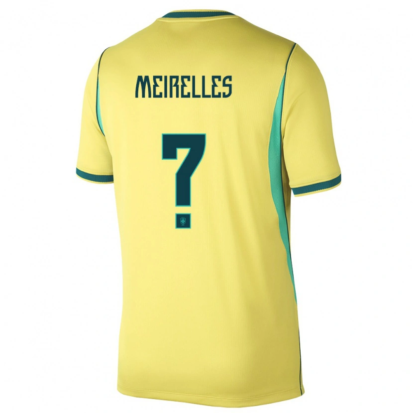 Danxen Niño Camiseta Brasil Luca Meirelles #0 Amarillo Verde 1ª Equipación 26-28 La Camisa México