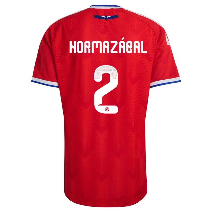 Danxen Niño Camiseta Chile Fabián Hormazábal #2 Rojo Blanco Azul 1ª Equipación 26-28 La Camisa México