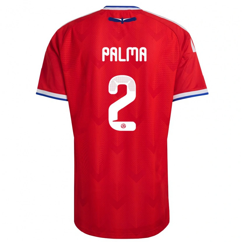 Danxen Niño Camiseta Chile León Palma #2 Rojo Blanco Azul 1ª Equipación 26-28 La Camisa México