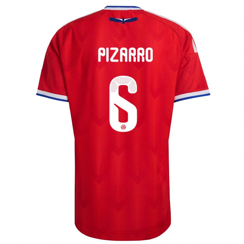 Danxen Niño Camiseta Chile Vicente Pizarro #6 Rojo Blanco Azul 1ª Equipación 26-28 La Camisa México