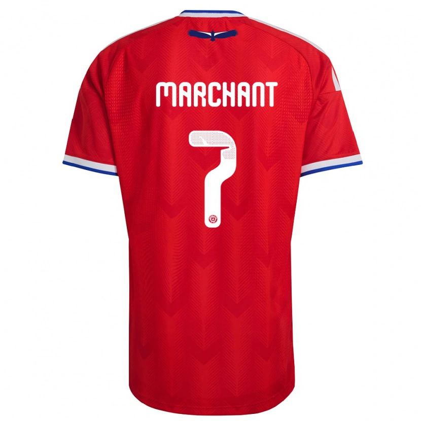 Danxen Niño Camiseta Chile Francisco Marchant #7 Rojo Blanco Azul 1ª Equipación 26-28 La Camisa México