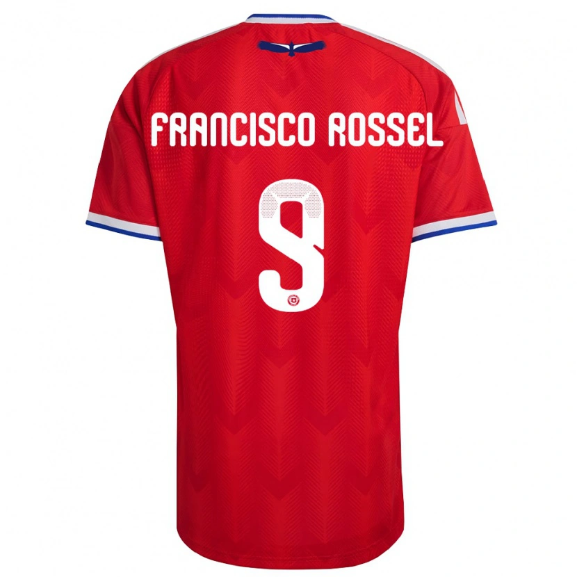 Danxen Niño Camiseta Chile Juan Francisco Rossel #9 Rojo Blanco Azul 1ª Equipación 26-28 La Camisa México