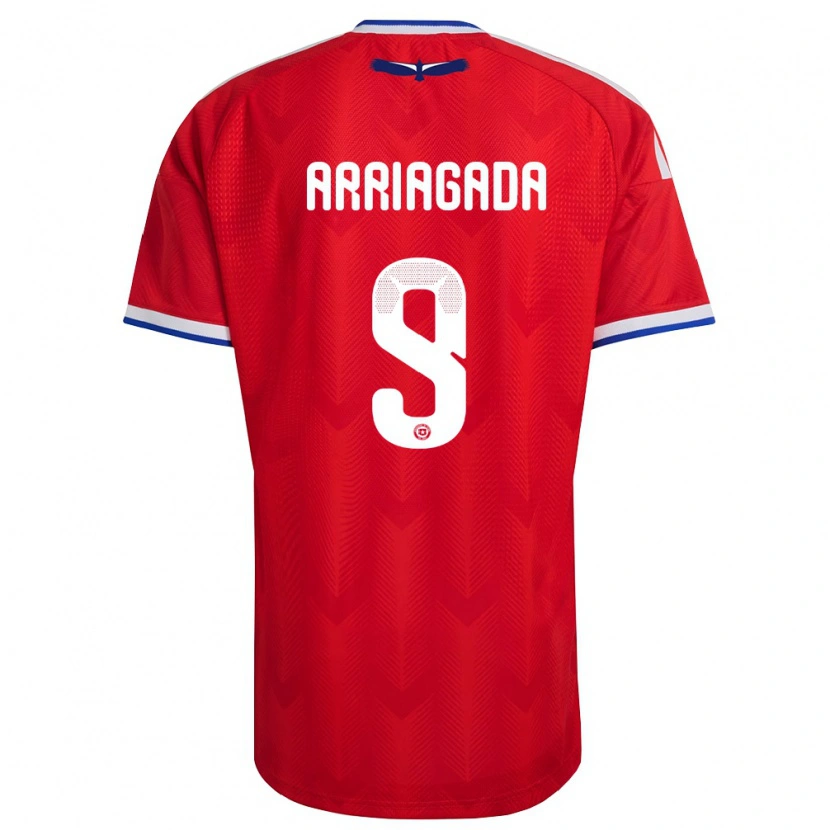 Danxen Niño Camiseta Chile Luciano Arriagada #9 Rojo Blanco Azul 1ª Equipación 26-28 La Camisa México