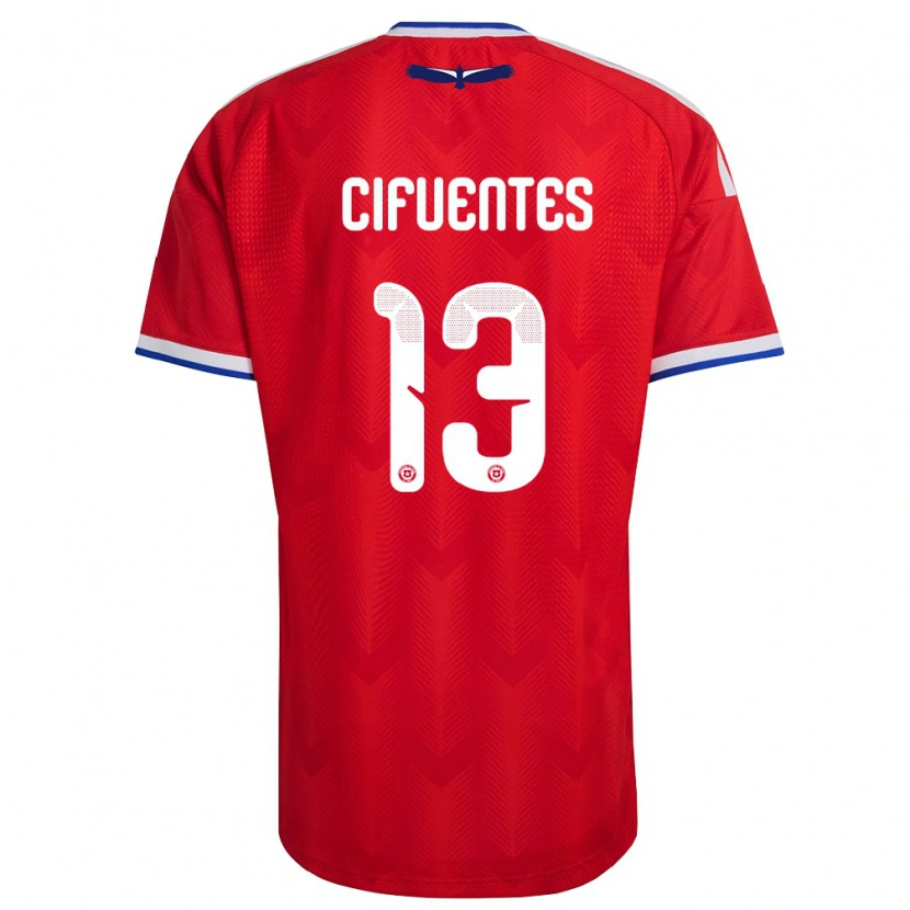 Danxen Niño Camiseta Chile Anaís Cifuentes #13 Rojo Blanco Azul 1ª Equipación 26-28 La Camisa México