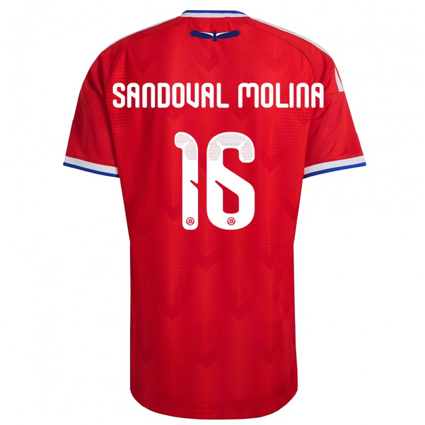 Danxen Niño Camiseta Chile Mario Sandoval #16 Rojo Blanco Azul 1ª Equipación 26-28 La Camisa México