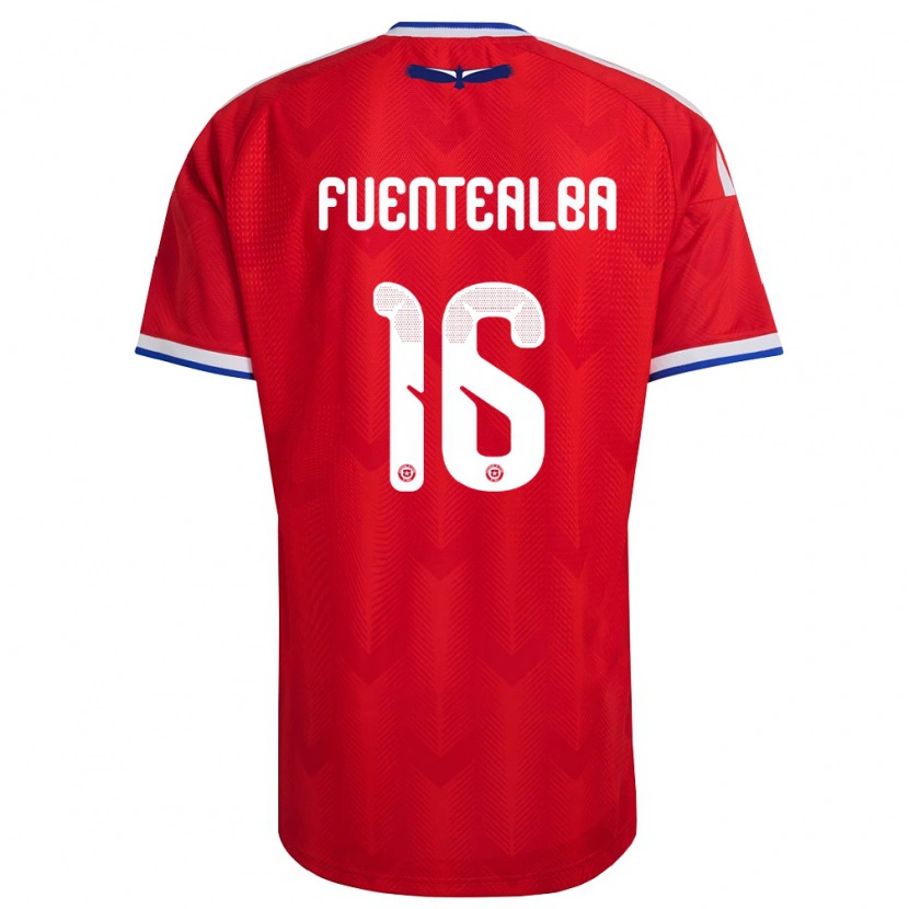 Danxen Niño Camiseta Chile Jeison Fuentealba #16 Rojo Blanco Azul 1ª Equipación 26-28 La Camisa México