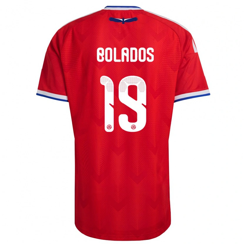 Danxen Niño Camiseta Chile Marcos Bolados #19 Rojo Blanco Azul 1ª Equipación 26-28 La Camisa México
