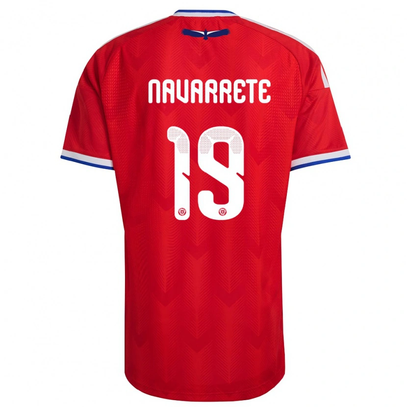 Danxen Niño Camiseta Chile Valentina Navarrete #19 Rojo Blanco Azul 1ª Equipación 26-28 La Camisa México