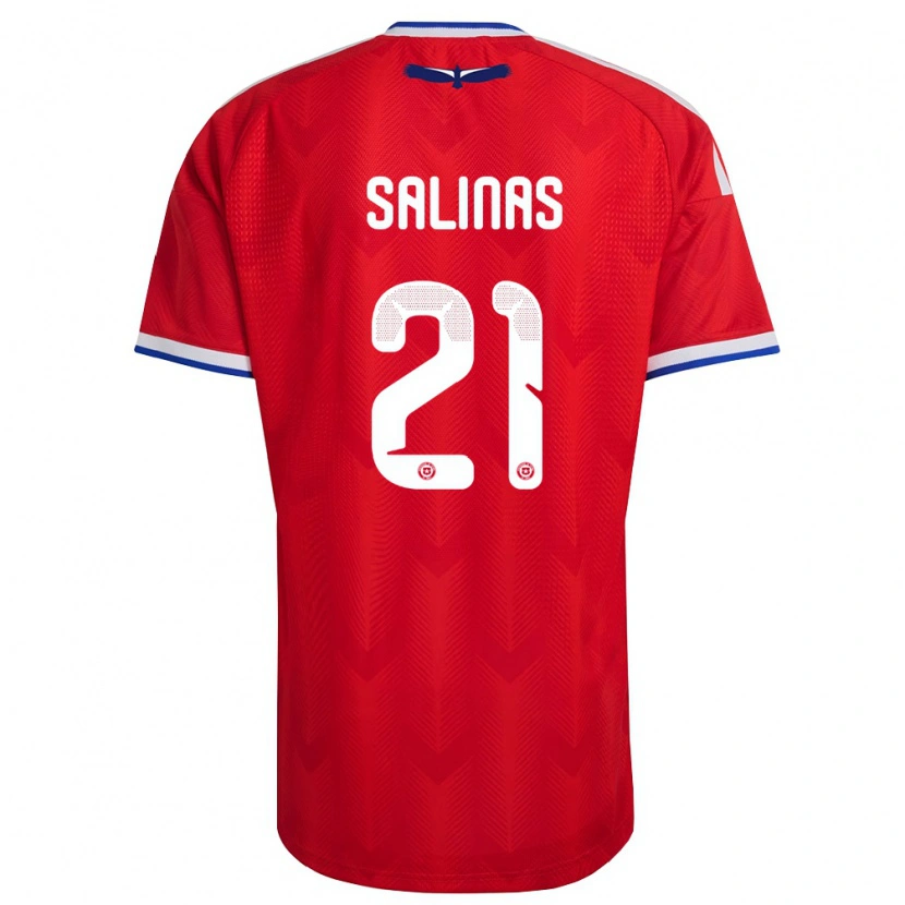 Danxen Niño Camiseta Chile Francisco Salinas #21 Rojo Blanco Azul 1ª Equipación 26-28 La Camisa México