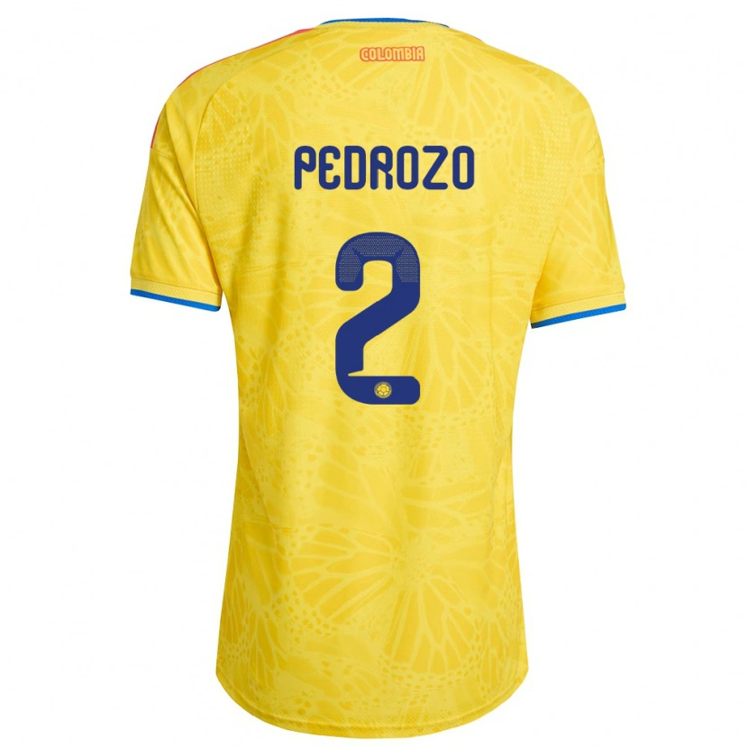 Danxen Niño Camiseta Colombia Daniel Pedrozo #2 Amarillo Azul Rojo 1ª Equipación 26-28 La Camisa México