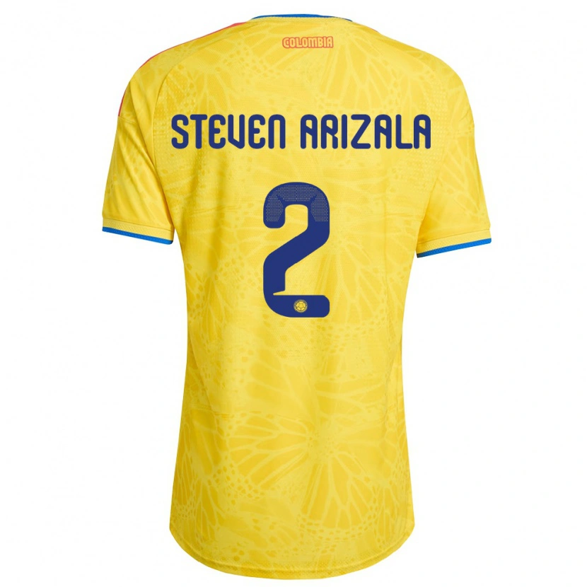 Danxen Niño Camiseta Colombia Elver Steven Arizala #2 Amarillo Azul Rojo 1ª Equipación 26-28 La Camisa México