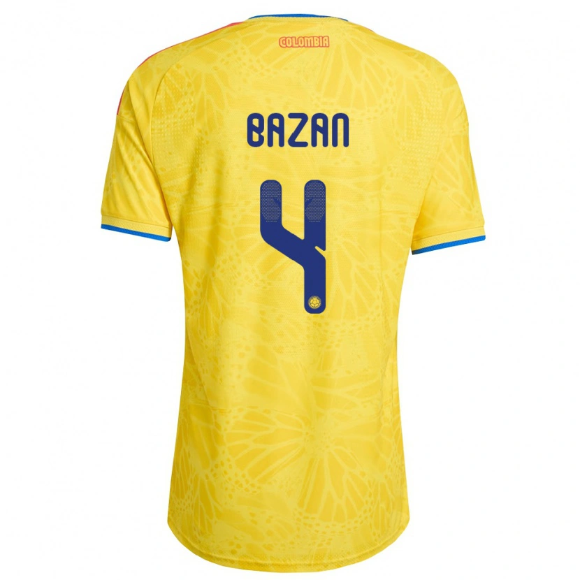 Danxen Niño Camiseta Colombia Julián Bazán #4 Amarillo Azul Rojo 1ª Equipación 26-28 La Camisa México