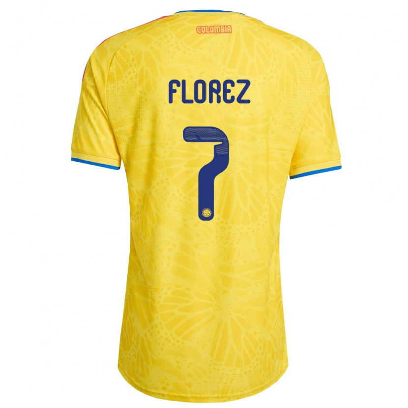 Danxen Niño Camiseta Colombia Cristian Florez #7 Amarillo Azul Rojo 1ª Equipación 26-28 La Camisa México