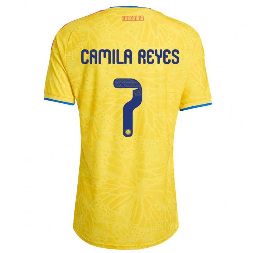 Danxen Niño Camiseta Colombia María Camila Reyes #7 Amarillo Azul Rojo 1ª Equipación 26-28 La Camisa México