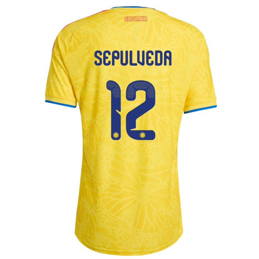 Danxen Niño Camiseta Colombia Sandra Sepúlveda #12 Amarillo Azul Rojo 1ª Equipación 26-28 La Camisa México