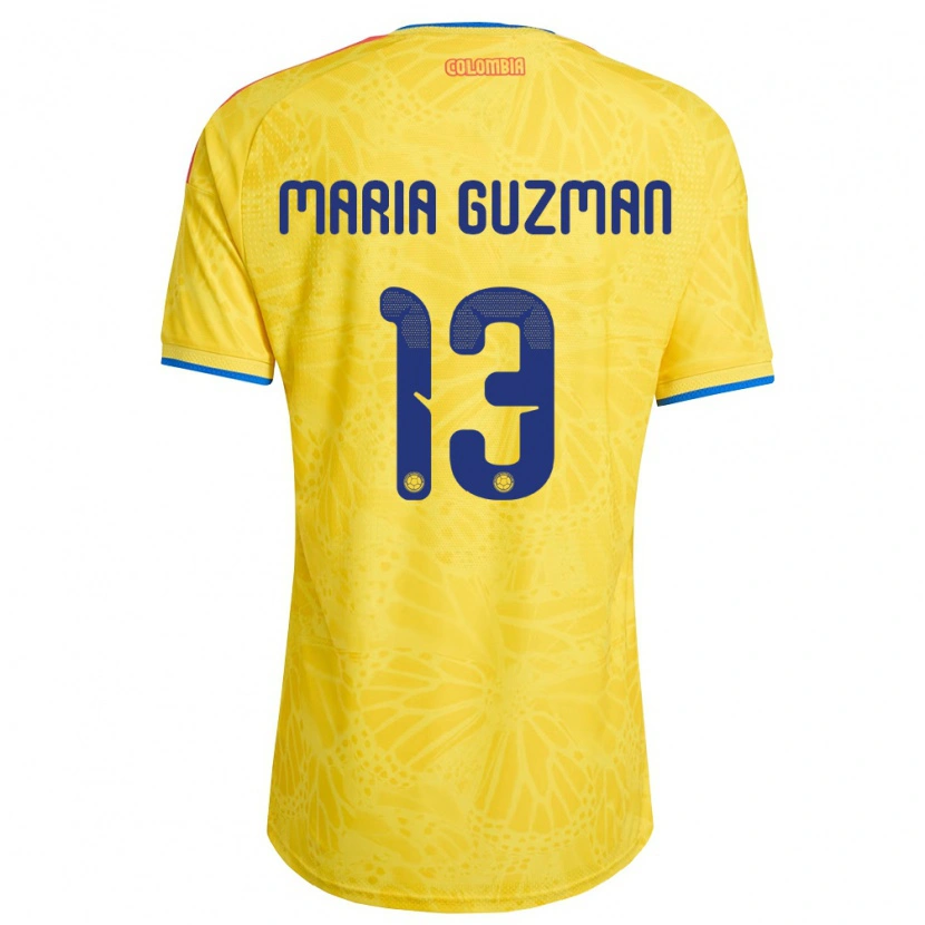 Danxen Niño Camiseta Colombia Ana María Guzmán #13 Amarillo Azul Rojo 1ª Equipación 26-28 La Camisa México