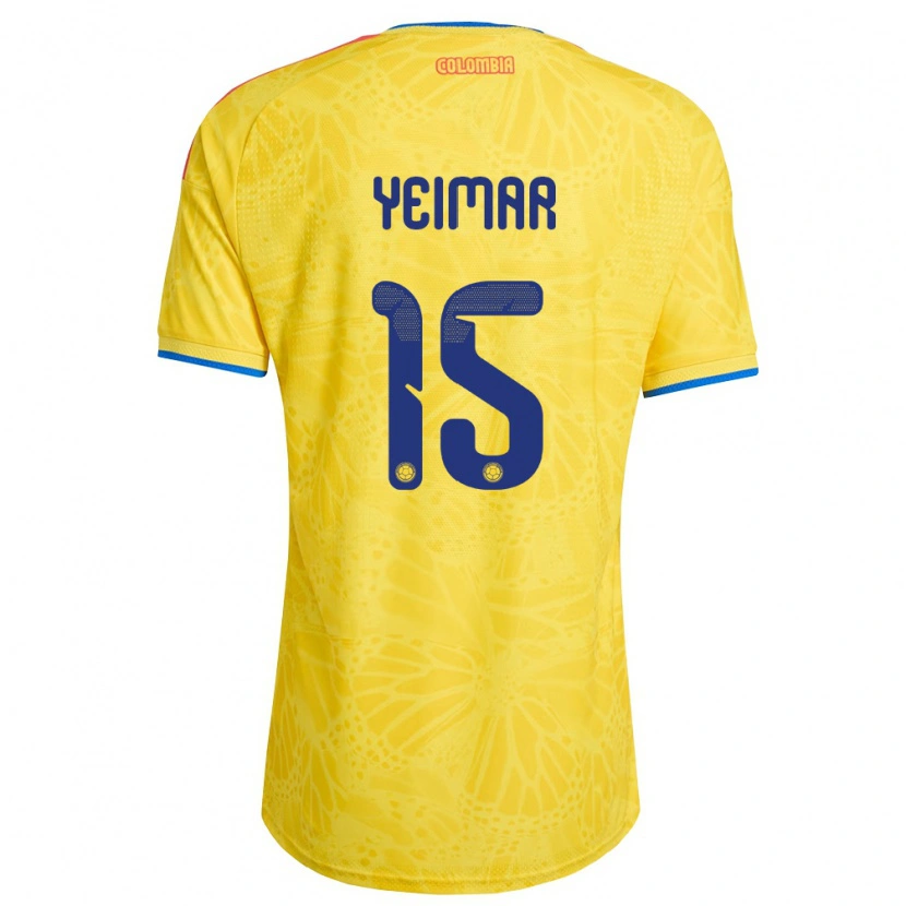 Danxen Niño Camiseta Colombia Yeimar Mosquera #15 Amarillo Azul Rojo 1ª Equipación 26-28 La Camisa México