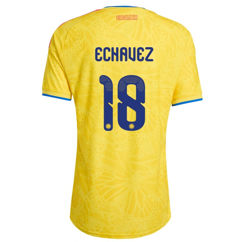 Danxen Niño Camiseta Colombia Jhon Echavez #18 Amarillo Azul Rojo 1ª Equipación 26-28 La Camisa México