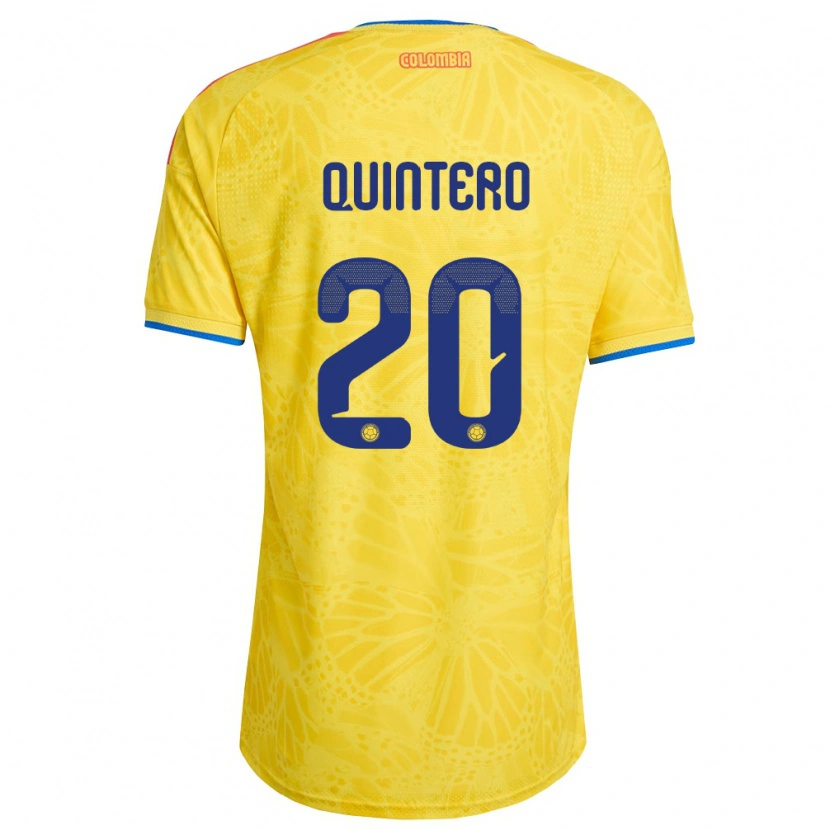 Danxen Niño Camiseta Colombia Juan Fernando Quintero #20 Amarillo Azul Rojo 1ª Equipación 26-28 La Camisa México