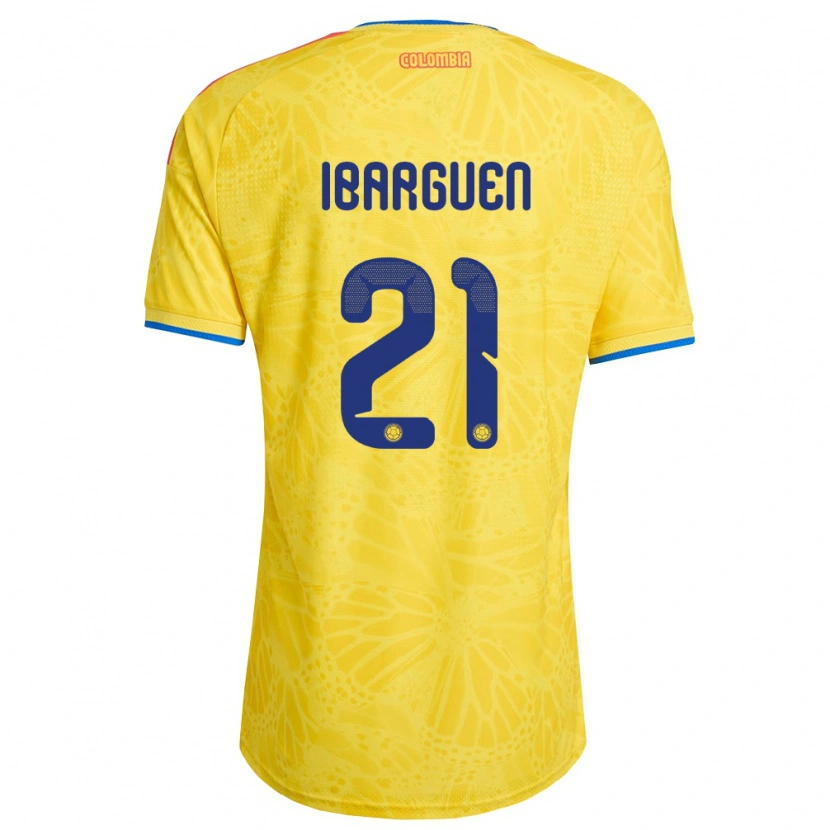 Danxen Niño Camiseta Colombia Kelly Ibargüen #21 Amarillo Azul Rojo 1ª Equipación 26-28 La Camisa México
