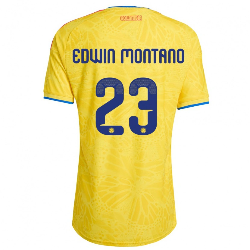 Danxen Niño Camiseta Colombia John Edwin Montaño #23 Amarillo Azul Rojo 1ª Equipación 26-28 La Camisa México