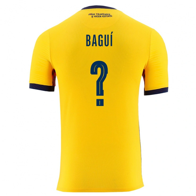 Danxen Niño Camiseta Ecuador Diogo Bagüí #0 Amarillo Marino 1ª Equipación 26-28 La Camisa México