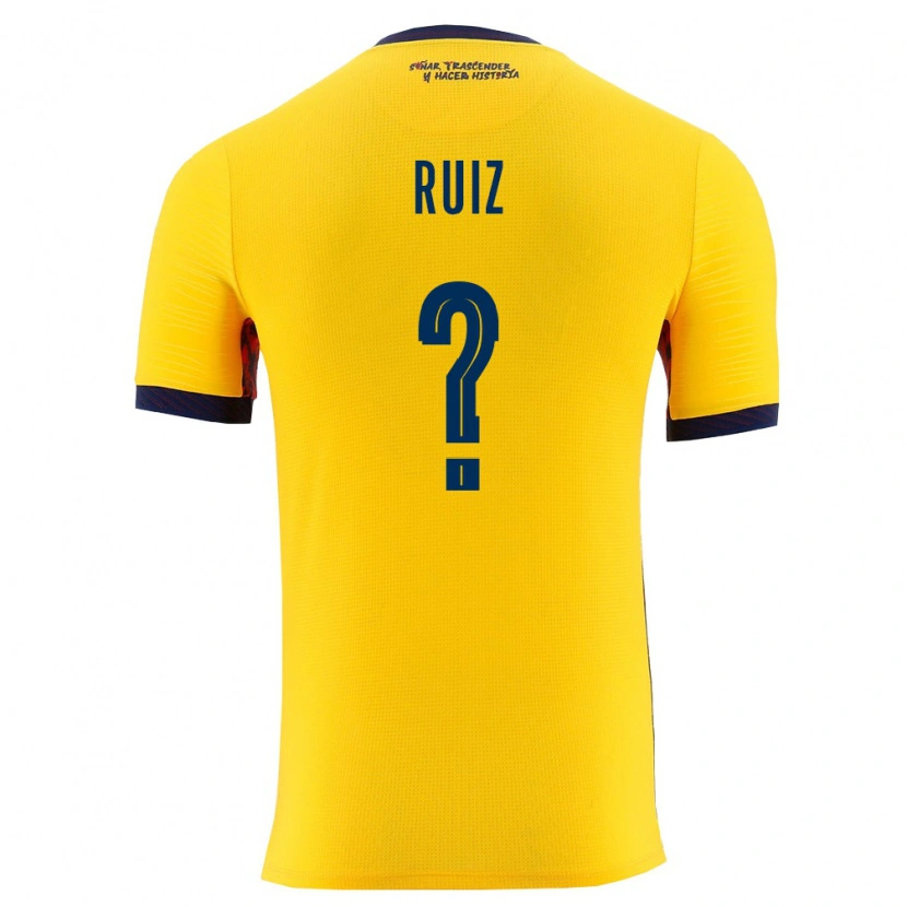Danxen Niño Camiseta Ecuador Elkin Ruiz #0 Amarillo Marino 1ª Equipación 26-28 La Camisa México