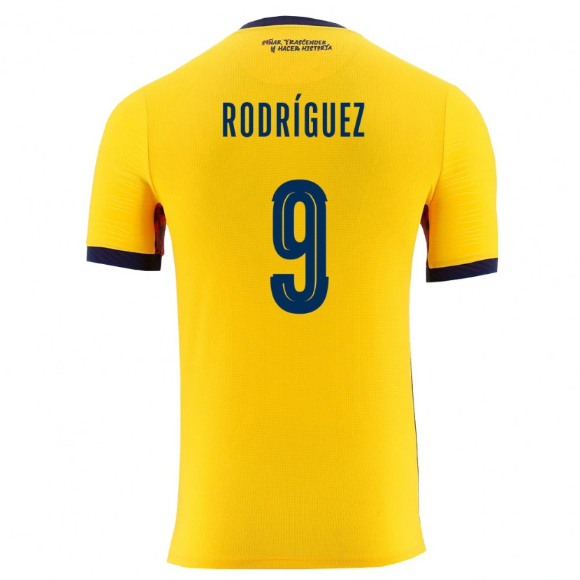 Danxen Niño Camiseta Ecuador Ingrid Rodriguez #9 Amarillo Marino 1ª Equipación 26-28 La Camisa México